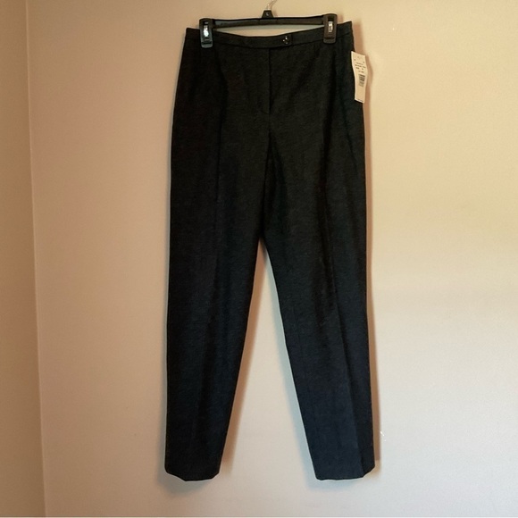 Harve Benard Woman’s Gray Wool Trousers Flat Front 8 Career Office Workwear - Picture 1 of 13